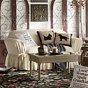 amy ruffled slipcover and pillow