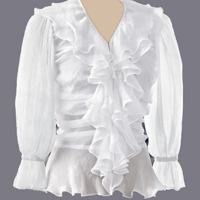 Blouse, Ruffle Front