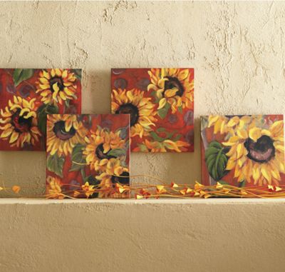 Set of 4 Sunflower...