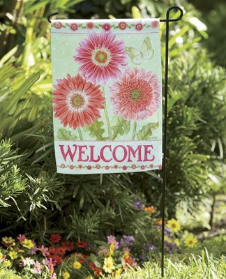 Gerbera Welcome Flag and Stake