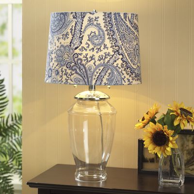 Lamp, Blue Paisley