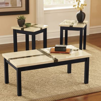 Set of 3 Faux Marble...