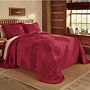 Chenille Leaf Bedspread And Sham