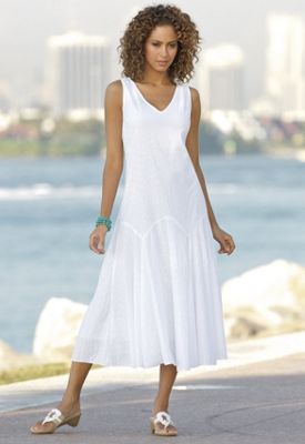 Gored Eyelet Dress