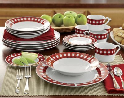16-Piece Red Gingham...
