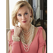 Faux Pearl Multichain Necklace And Bracelet