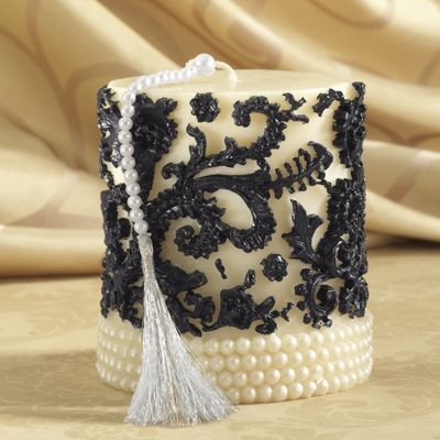 Black Scroll Candle