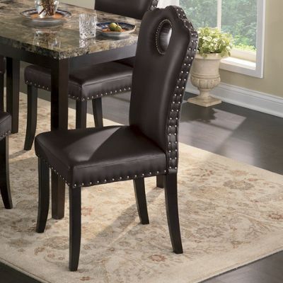 nailhead chairs table marble dining kitchen