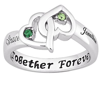 Couples Heart Birthstone Ring
