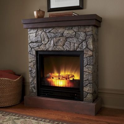 Faux Stone Fireplace