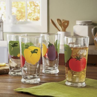4-Piece Veggie Glass...