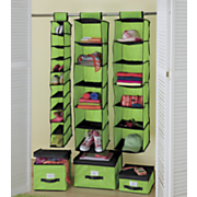 colorful hanging organizers and boxes