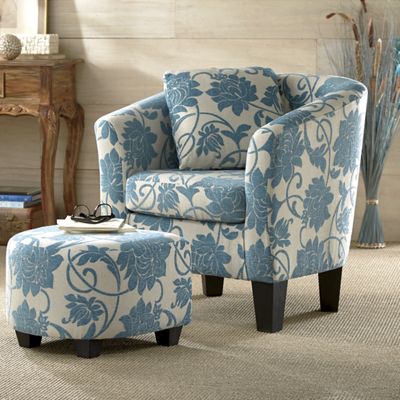 accent chair ottoman crestview country door aquamarine matching jacquard furniture profile low decorate ottomans covered fabric through