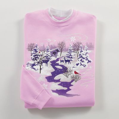 women's winter scene sweatshirts
