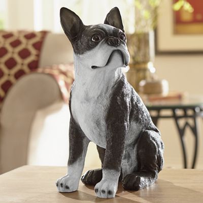 boston terrier dog statue