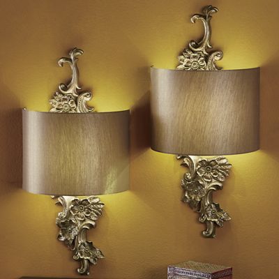 gold sconce wireless floral led