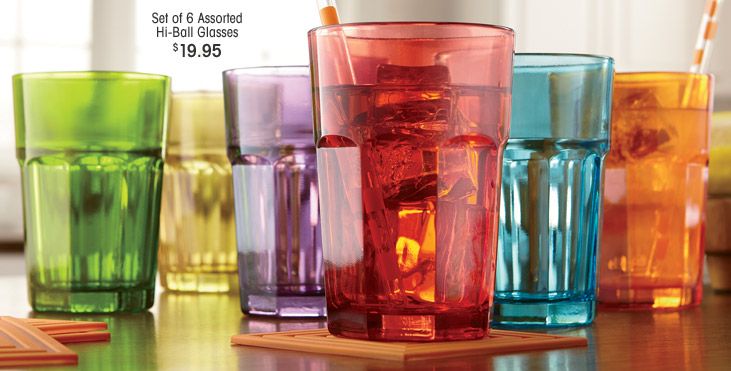 Set of 6 Assorted Hi-Ball Glasses