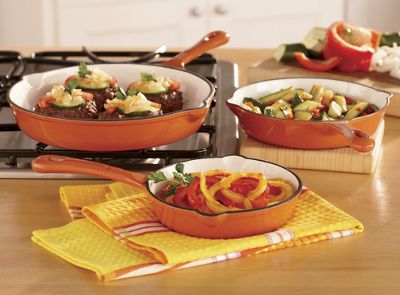 image for 3-Piece Enamel Cast Iron Skillet Set ($42)