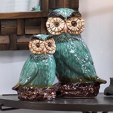 Reactive-Glazed Ceramic Owls from Ginny's
