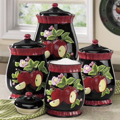 4 Piece Apple Canister Set From Seventh Avenue DA706988   706988 Thumb Crop