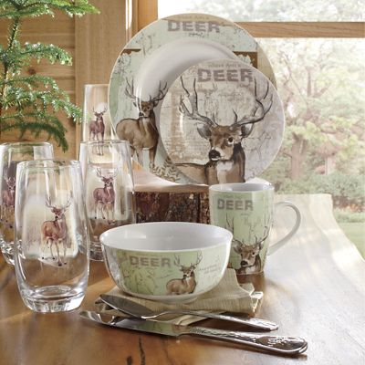 16-Piece Whitetail Deer Dinnerware Set by Canterbury from Seventh ...