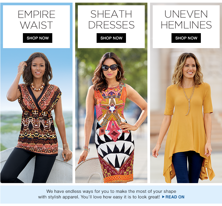 Flattering Styles - Dresses, Tops & Hi-Low Skirts & Monroe and Main